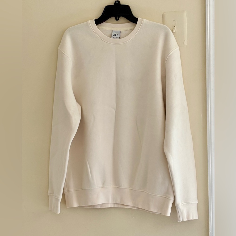 Zara Cream Crewneck Men's Sweater M size - Picture 7 of 10